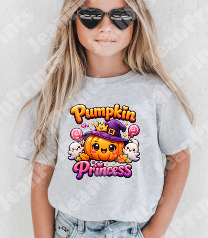 Pumpkin Princess Halloween Design Toddler | Cute Fall T- Shirt Design | Cute Halloween Design