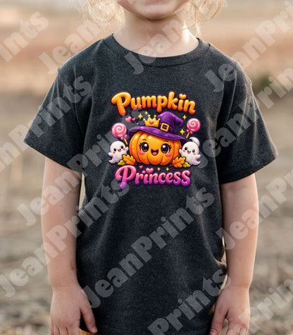 Pumpkin Princess Halloween Design Toddler | Cute Fall T- Shirt Design | Cute Halloween Design