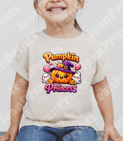 Pumpkin Princess Halloween Design Toddler | Cute Fall T- Shirt Design | Cute Halloween Design