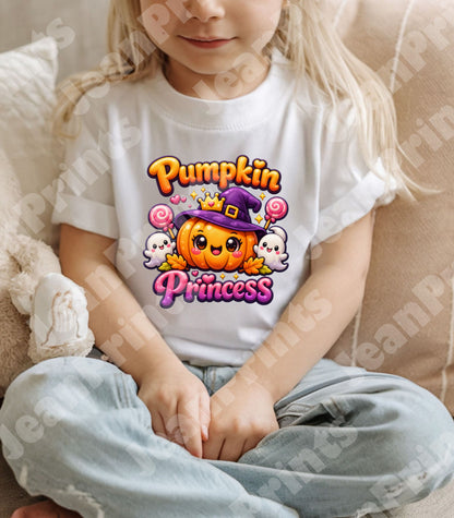 Pumpkin Princess Halloween Design Toddler | Cute Fall T- Shirt Design | Cute Halloween Design
